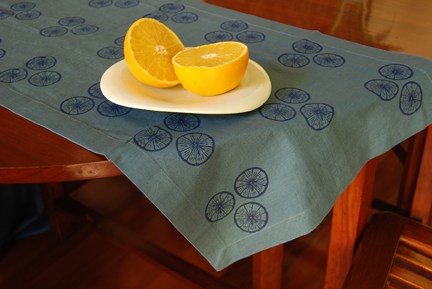 cotton table runner orange